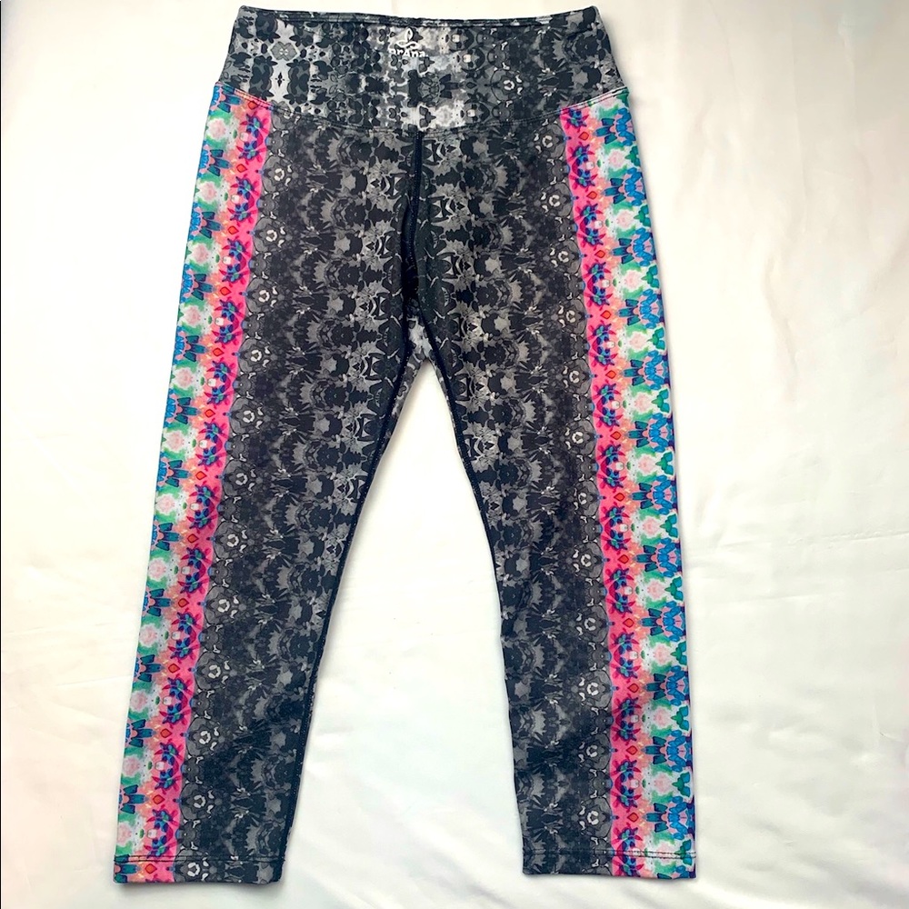 Prana Gray Purple Roxane Geometric Pattern Crop L… - image 4